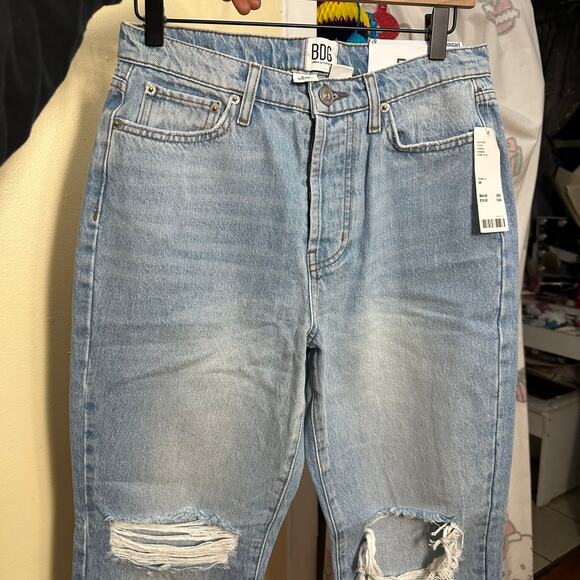 Urban Outfitters BDG Slim Straight Denim Jeans Size 28 High Waisted Distress - Picture 13 of 14